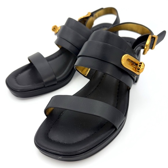 Donna Karan New York Sloane Slingback Sandals Women’s 6.5 M Black Leather - Picture 6 of 11